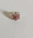Pink Blossom Halo Ring